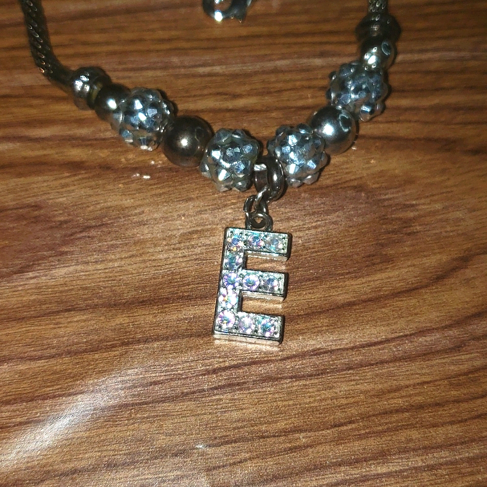 Bling "E" Initial Necklace